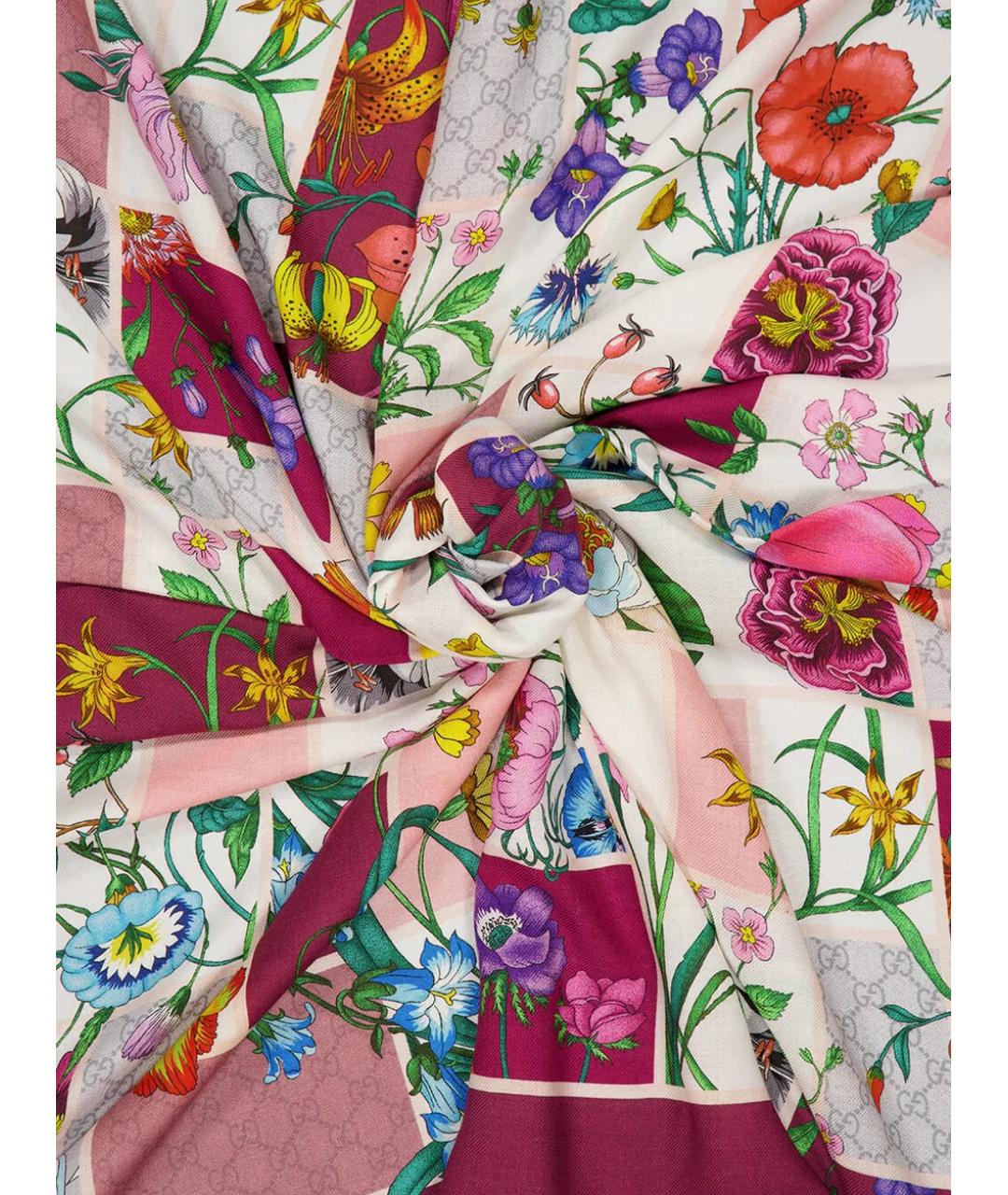 GUCCI Розовый шелковый платок, фото 3