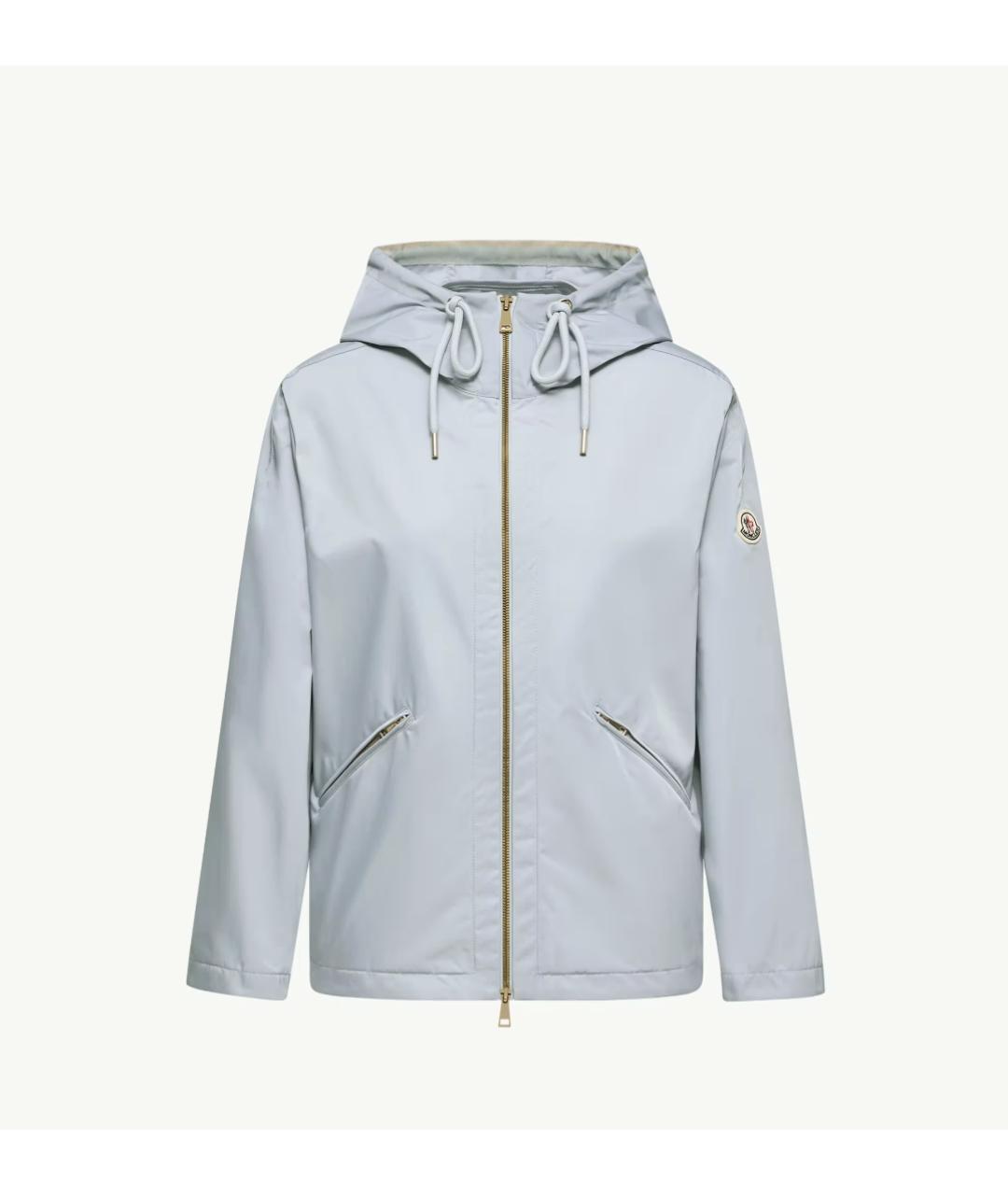 MONCLER Голубая полиэстеровая куртка, фото 7