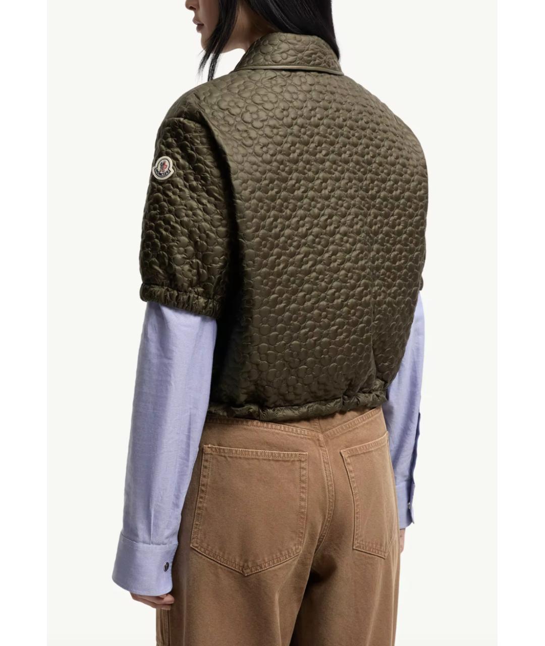 MONCLER Зеленая полиамидовая куртка, фото 4