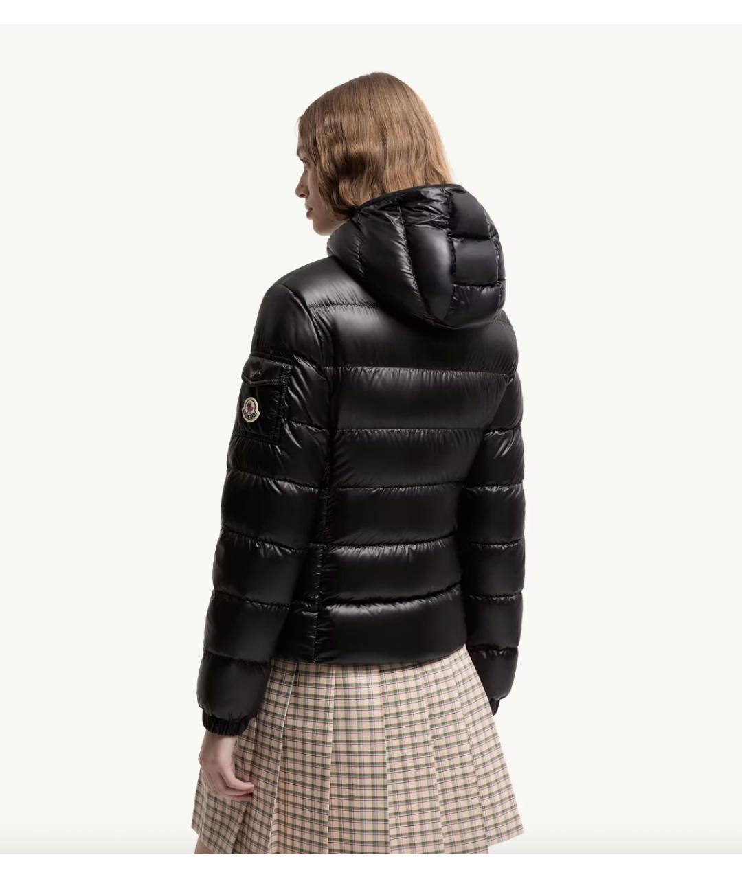 MONCLER Черный полиамидовый пуховик, фото 4