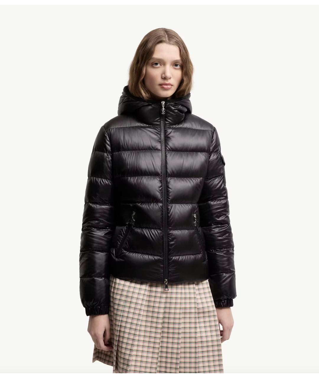 MONCLER Черный полиамидовый пуховик, фото 3