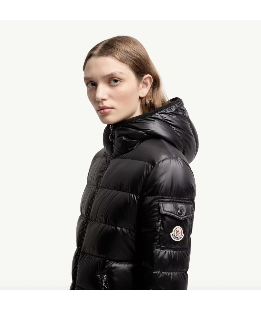 MONCLER Черный полиамидовый пуховик, фото 2