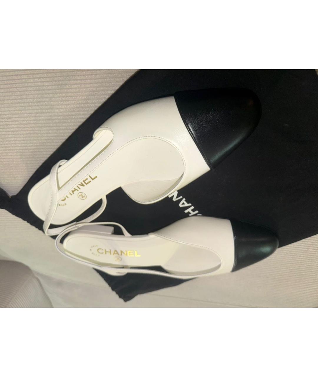 CHANEL Белые кожаные босоножки, фото 2