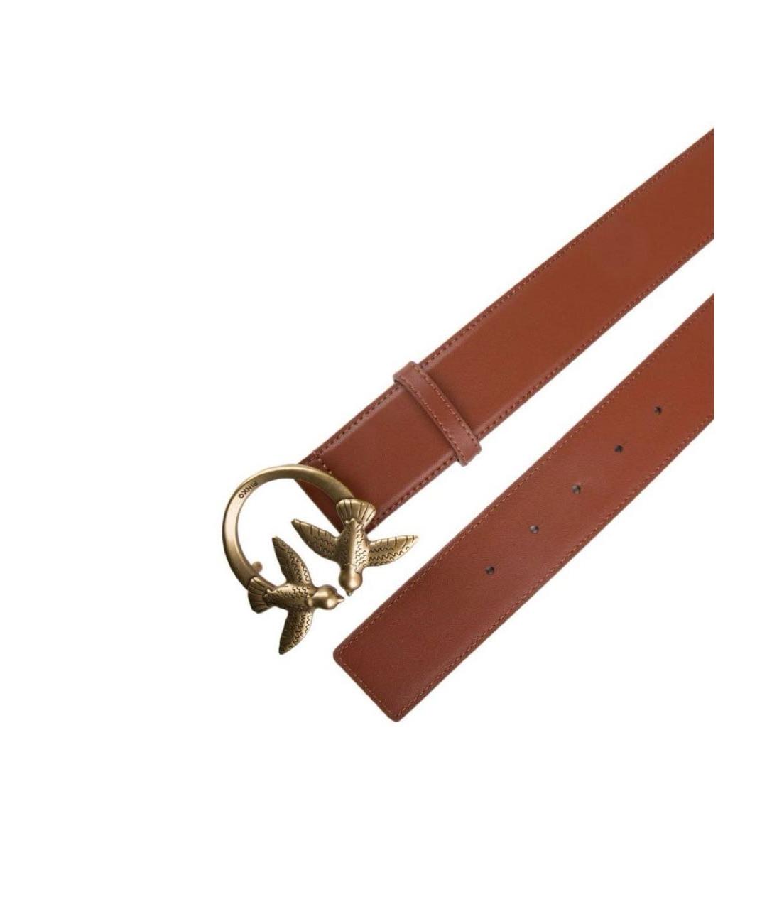 PINKO Коричневый кожаный ремень, фото 2