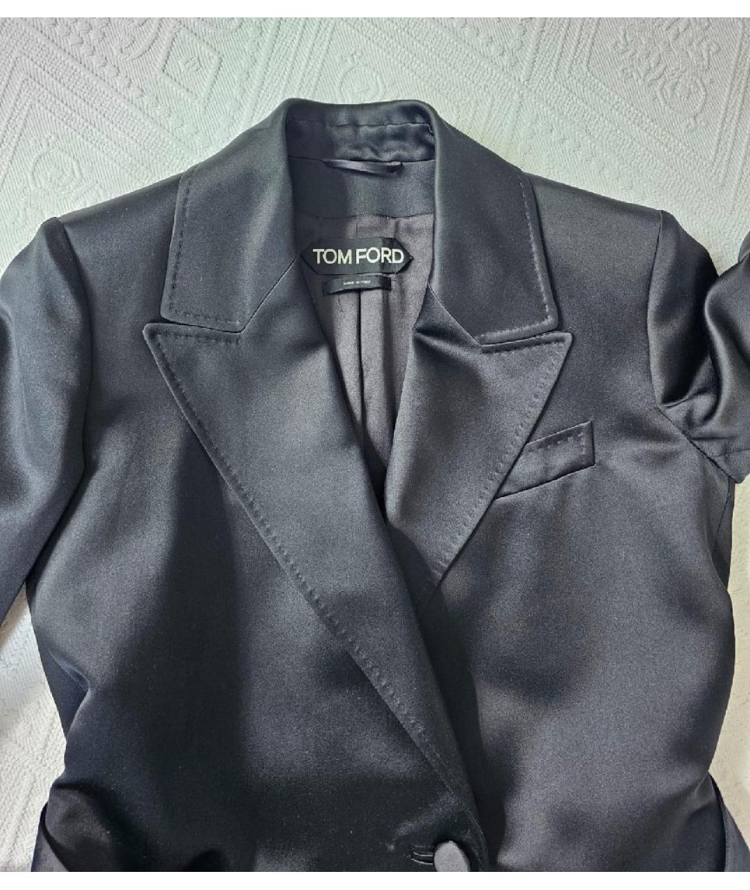 TOM FORD Черное атласное пальто, фото 3