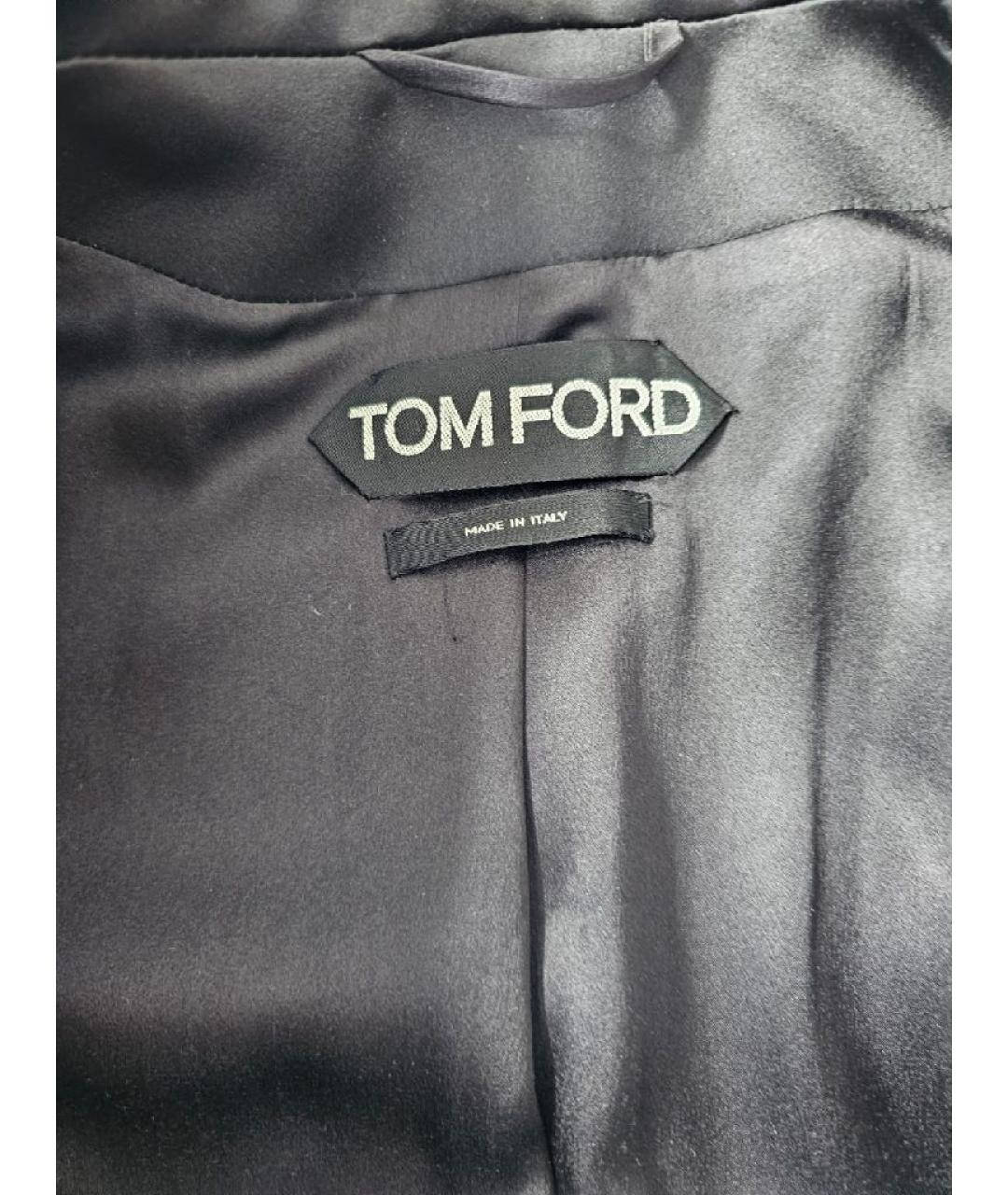 TOM FORD Черное атласное пальто, фото 4