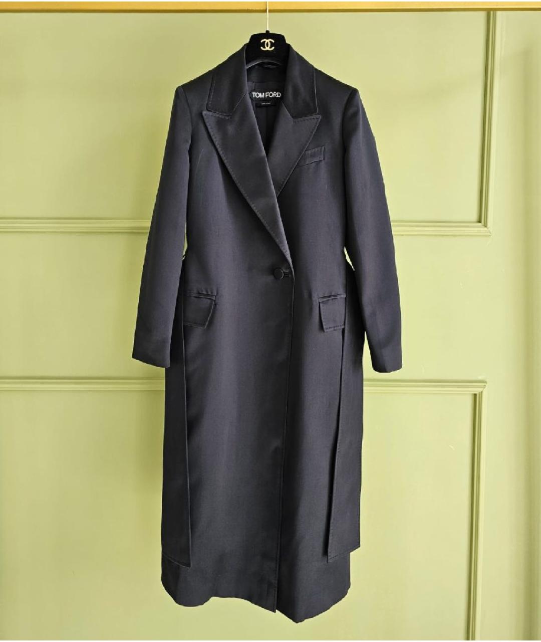 TOM FORD Черное атласное пальто, фото 8