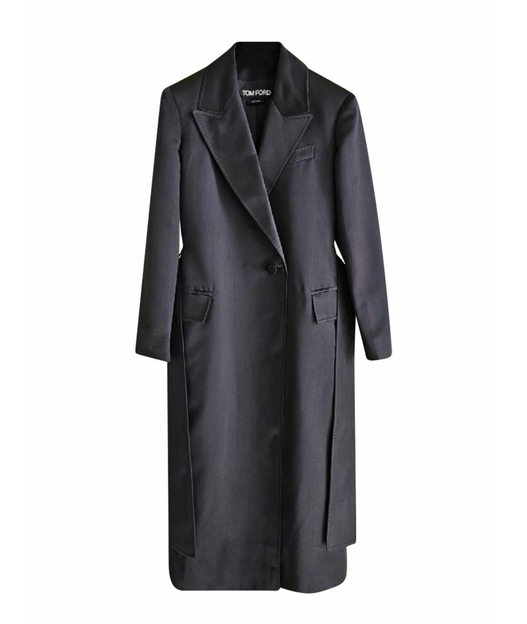 TOM FORD Черное атласное пальто, фото 1