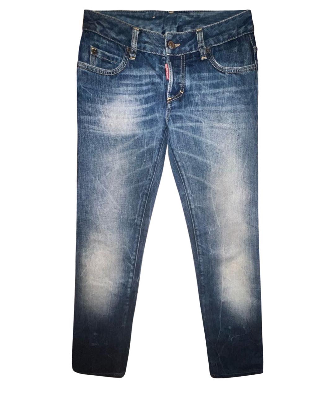 DSQUARED2 Темно-синие хлопковые прямые джинсы, фото 1