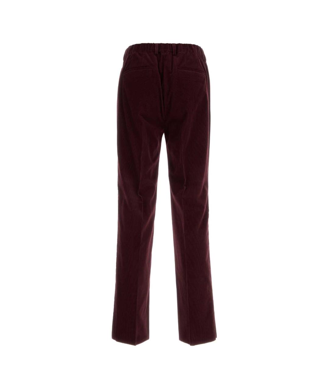 FENDI Бордовые хлопковые повседневные брюки, фото 2