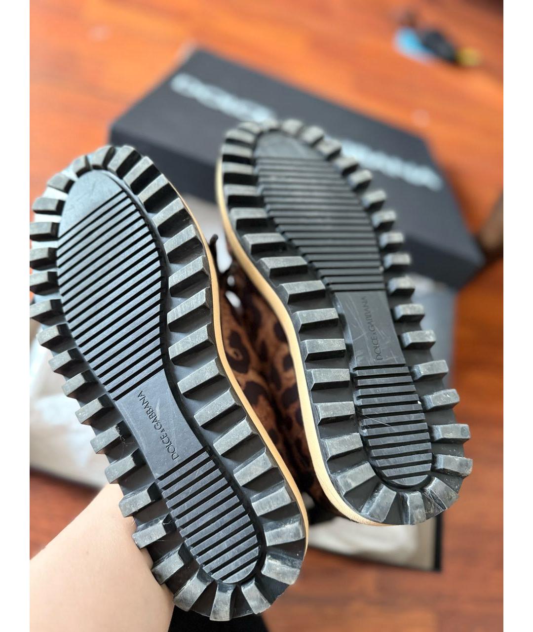 DOLCE&GABBANA Коричневые текстильные ботинки, фото 3