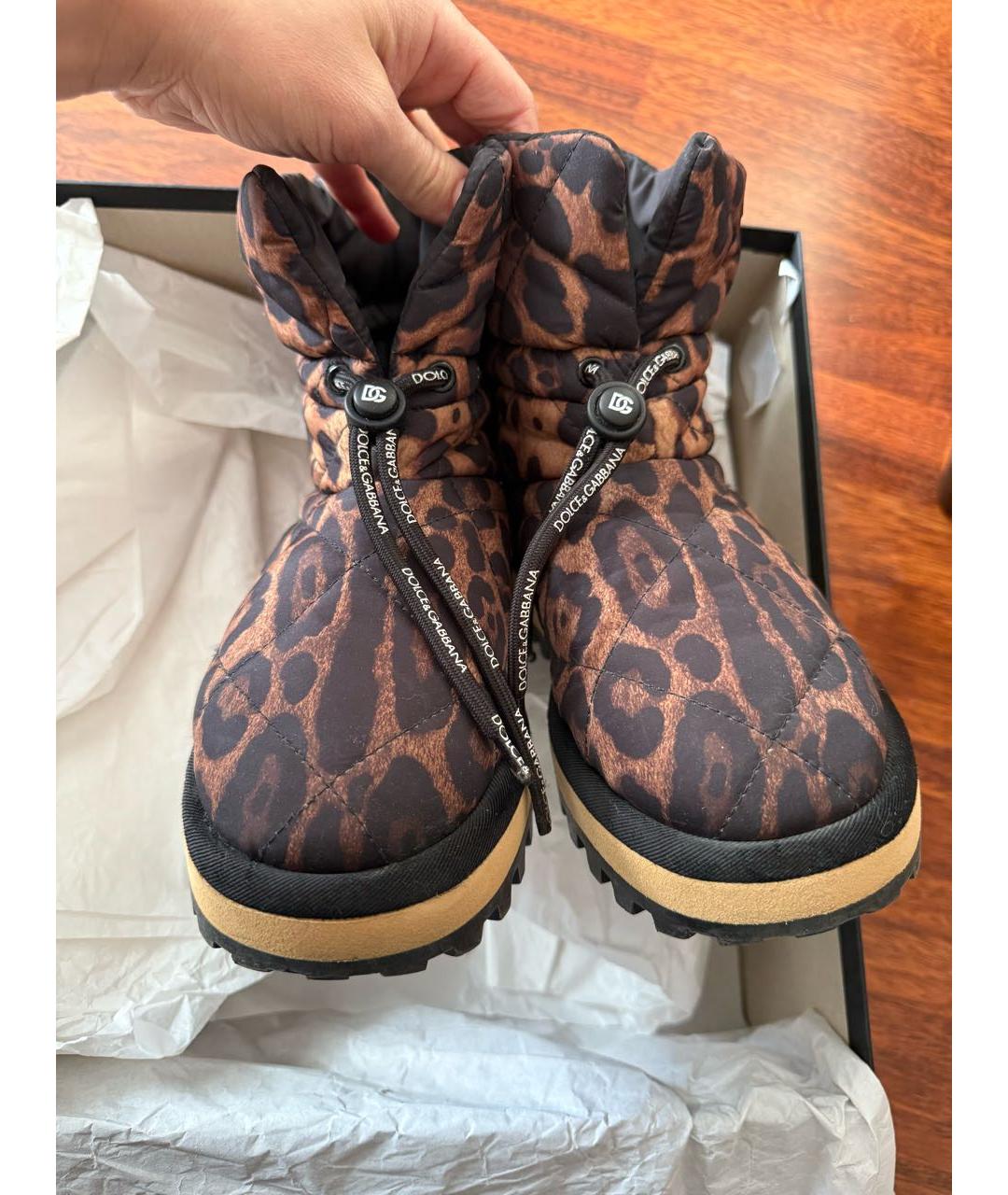 DOLCE&GABBANA Коричневые текстильные ботинки, фото 7