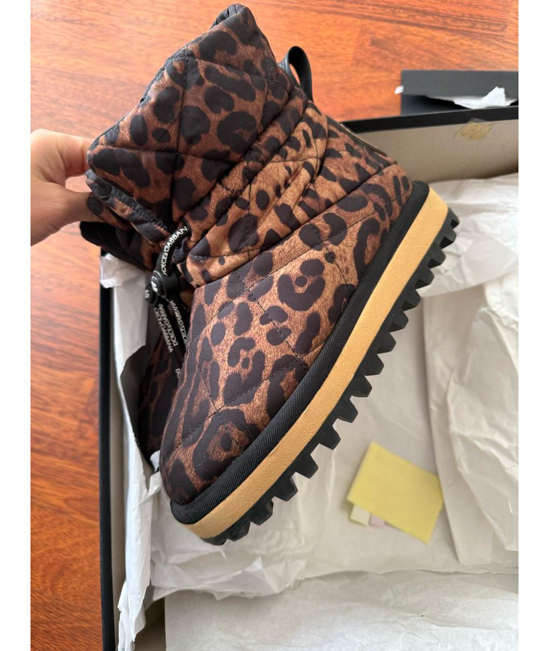 DOLCE&GABBANA Коричневые текстильные ботинки, фото 8