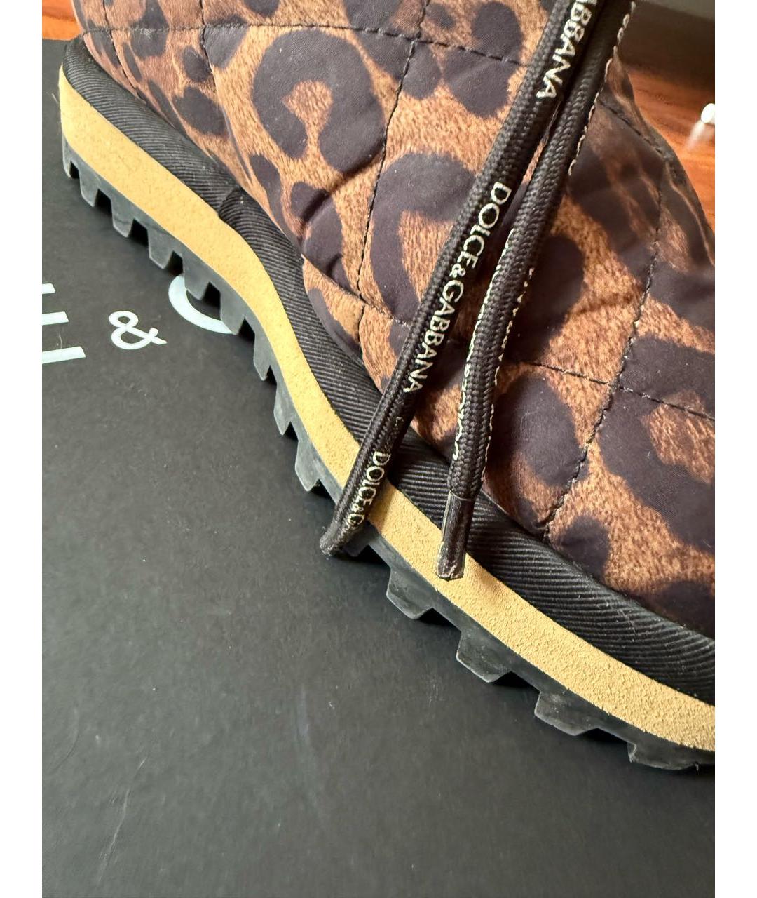 DOLCE&GABBANA Коричневые текстильные ботинки, фото 5