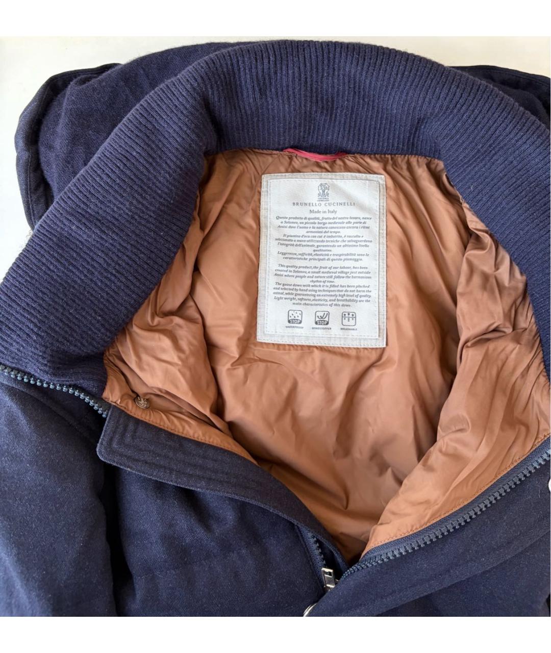 BRUNELLO CUCINELLI Темно-синяя шерстяная куртка, фото 4