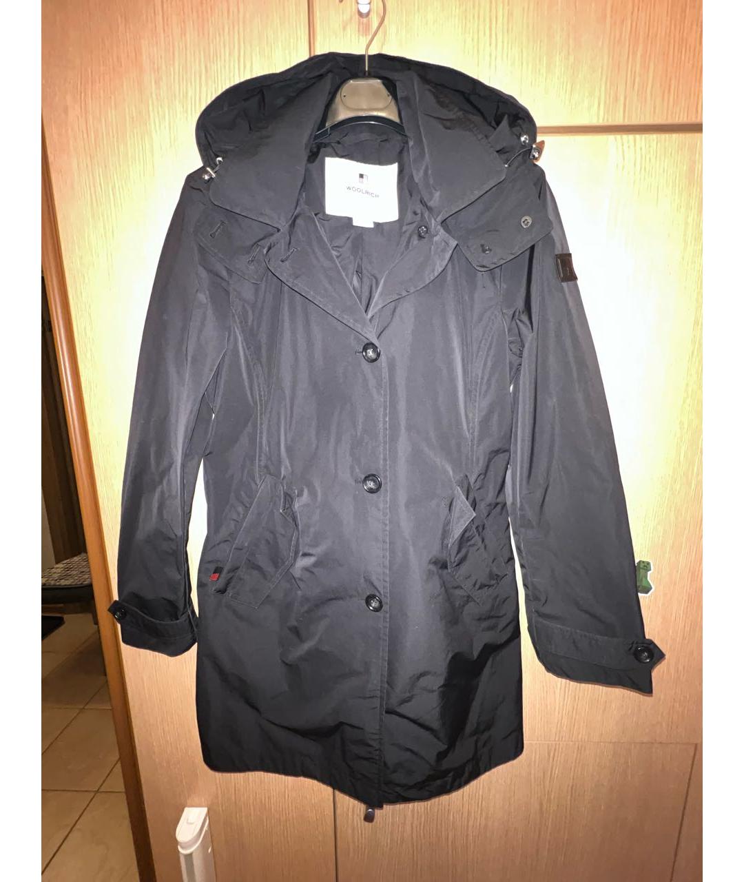 WOOLRICH Черный полиэстеровый тренч/плащ, фото 4