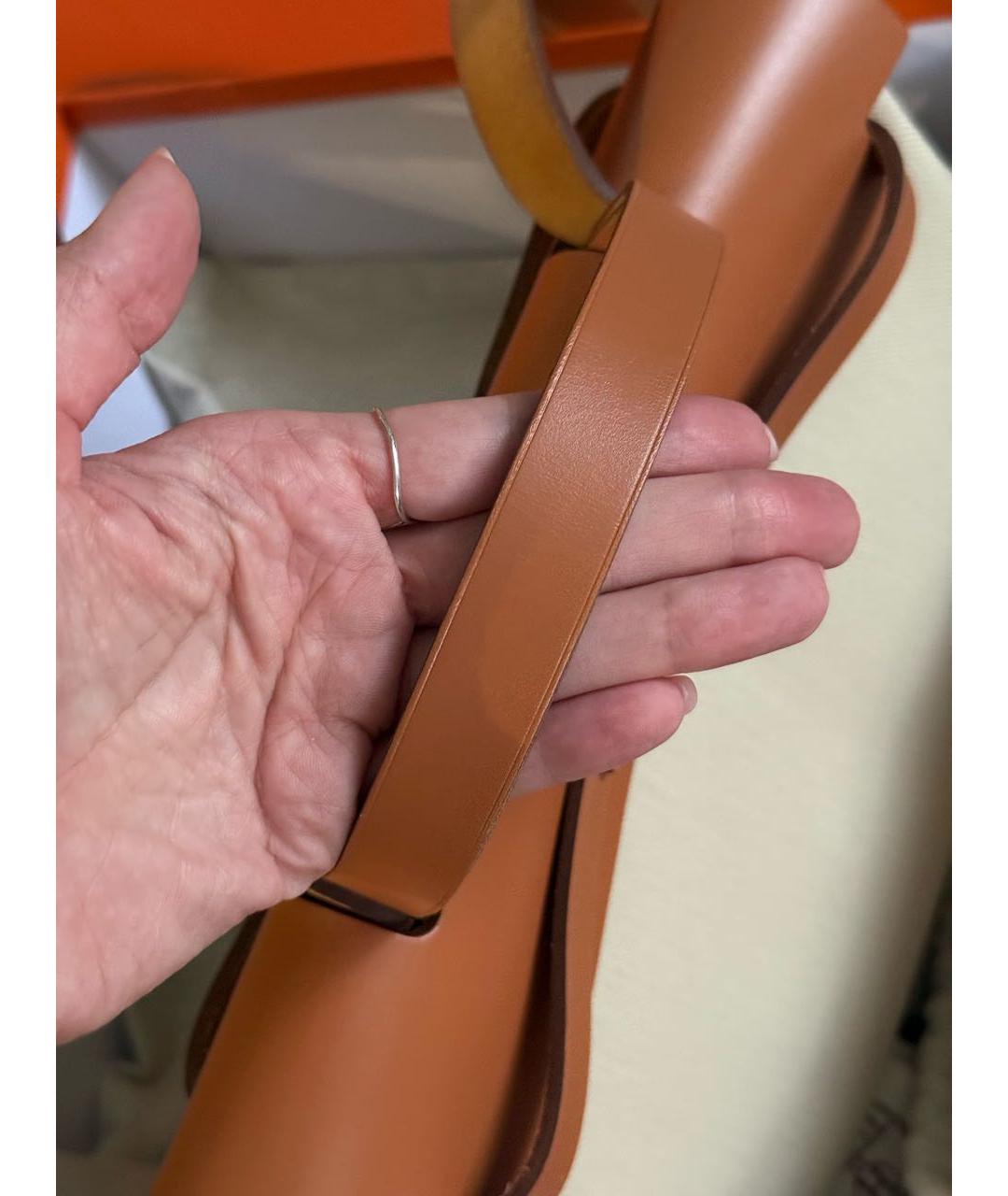 HERMES Бежевая тканевая сумка через плечо, фото 6