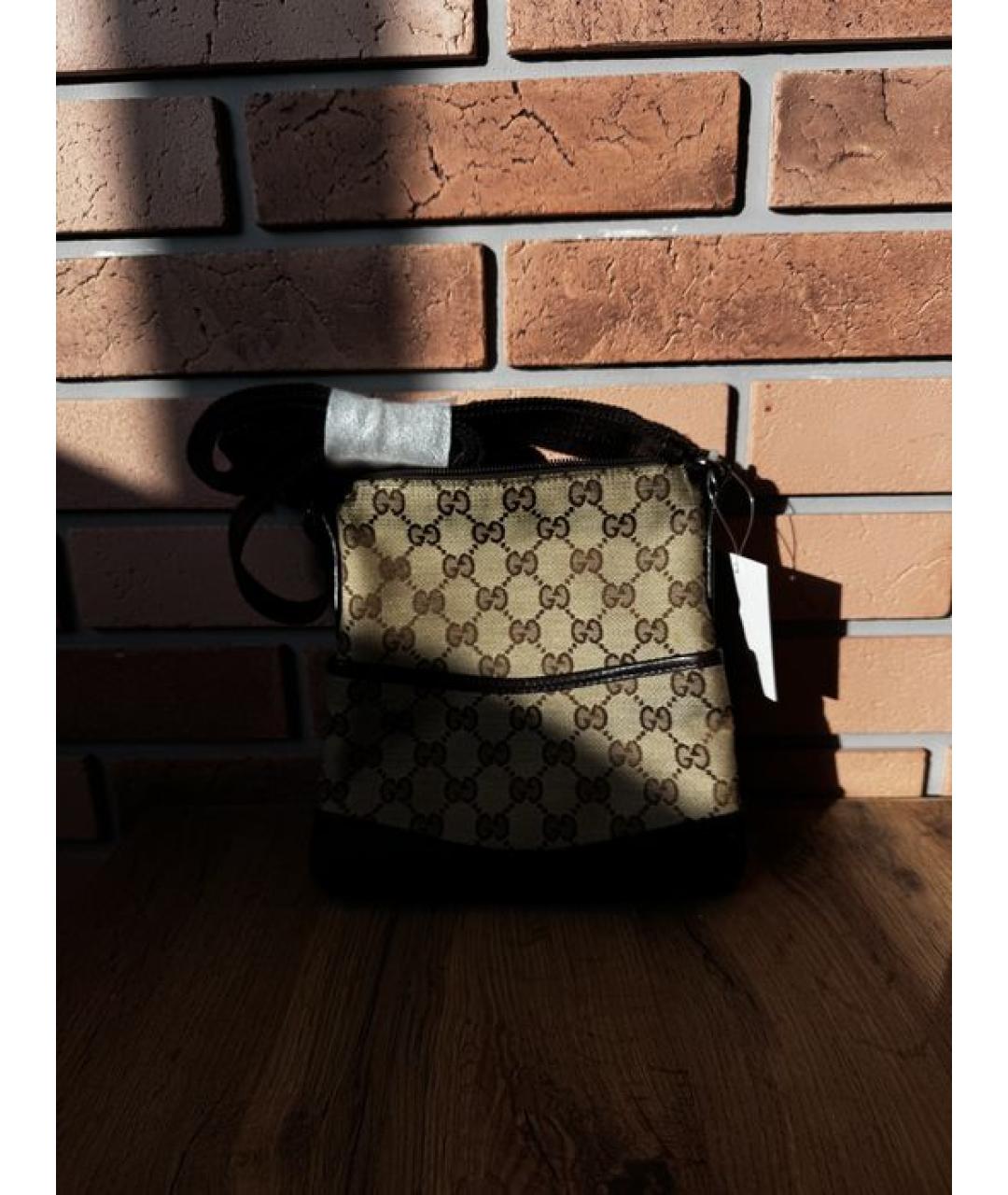 GUCCI Бежевая тканевая сумка на плечо, фото 2