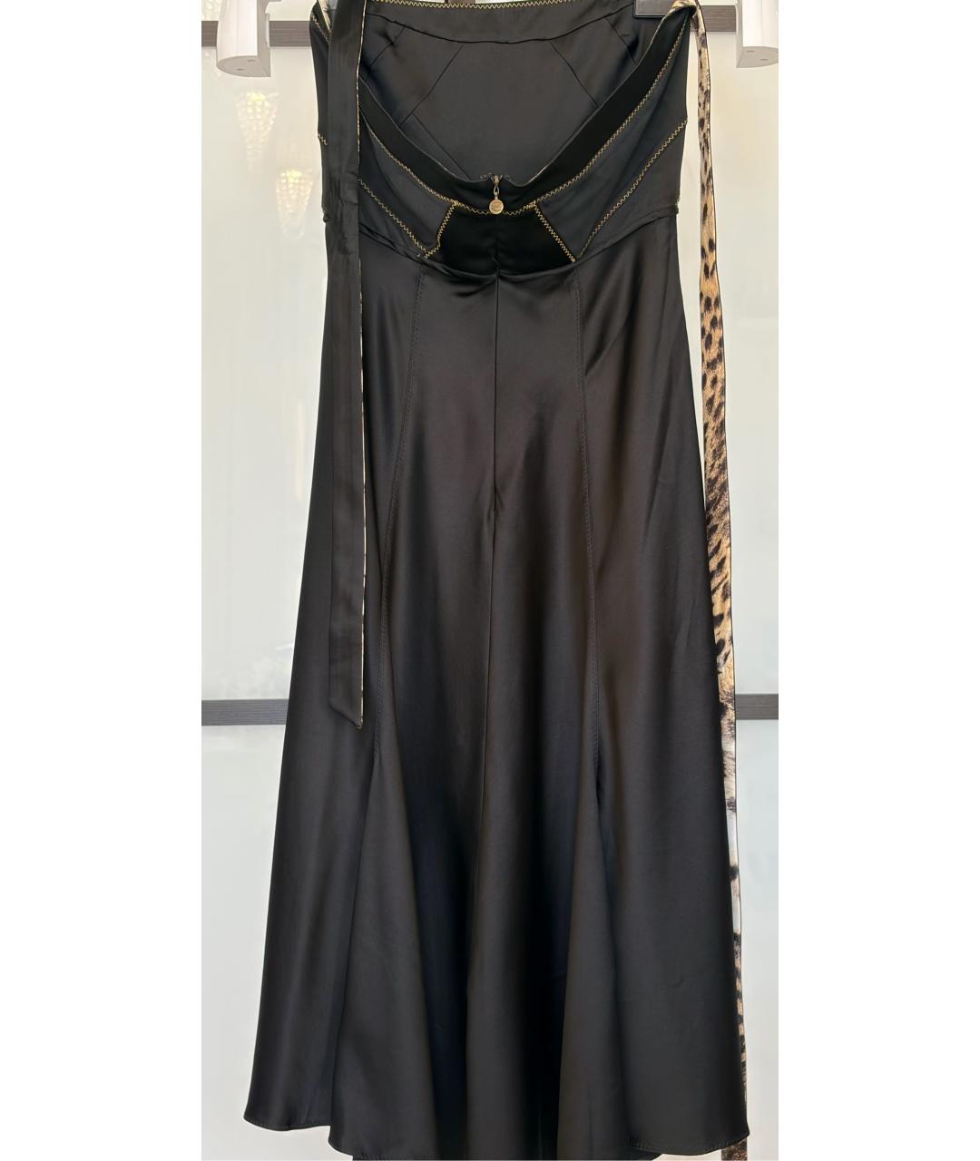 JUST CAVALLI Черное шелковое коктейльное платье, фото 2