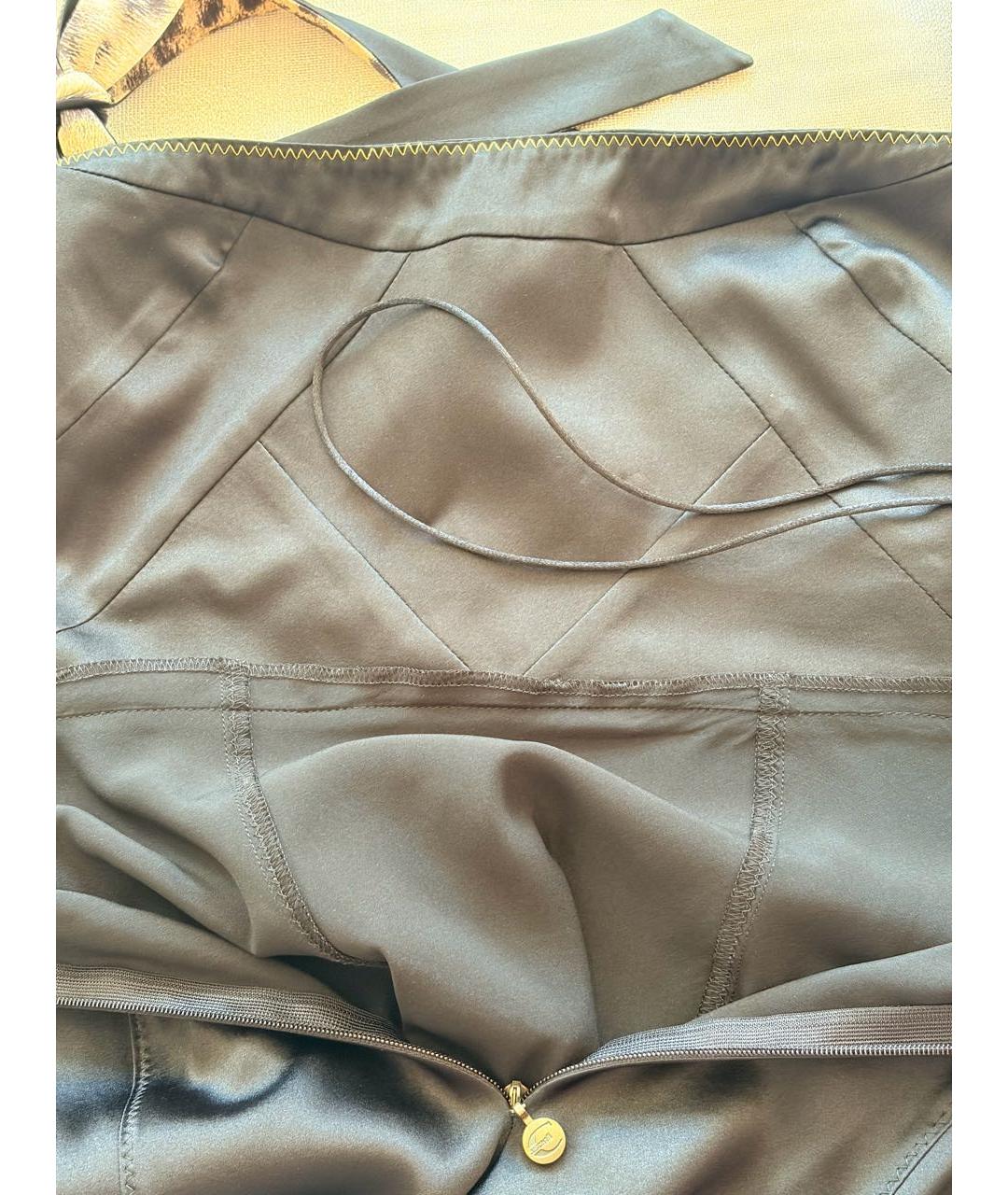 JUST CAVALLI Черное шелковое коктейльное платье, фото 8