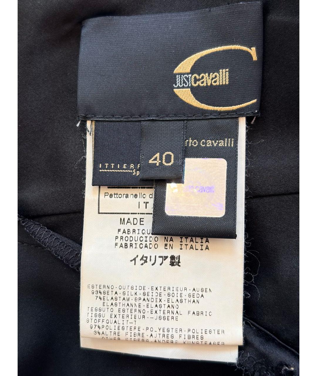 JUST CAVALLI Черное шелковое коктейльное платье, фото 7