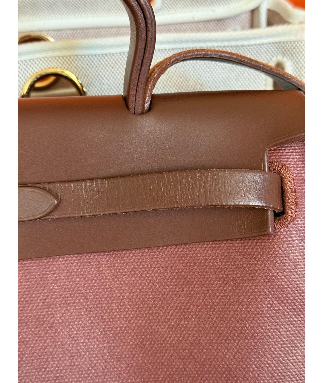 HERMES Бордовая тканевая сумка через плечо, фото 7