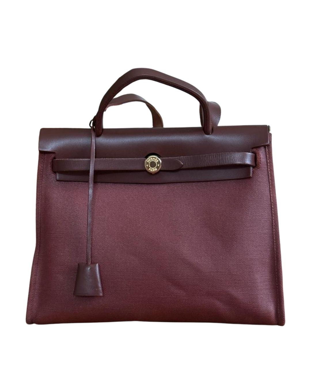 HERMES Бордовая тканевая сумка через плечо, фото 1