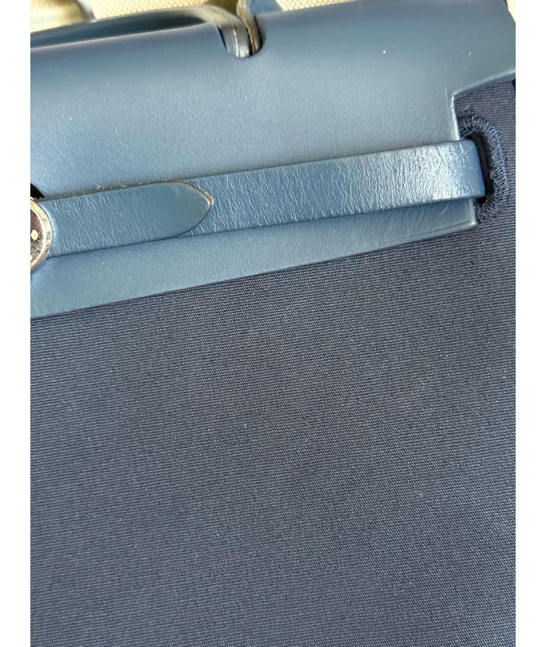 HERMES Темно-синяя тканевая сумка через плечо, фото 6