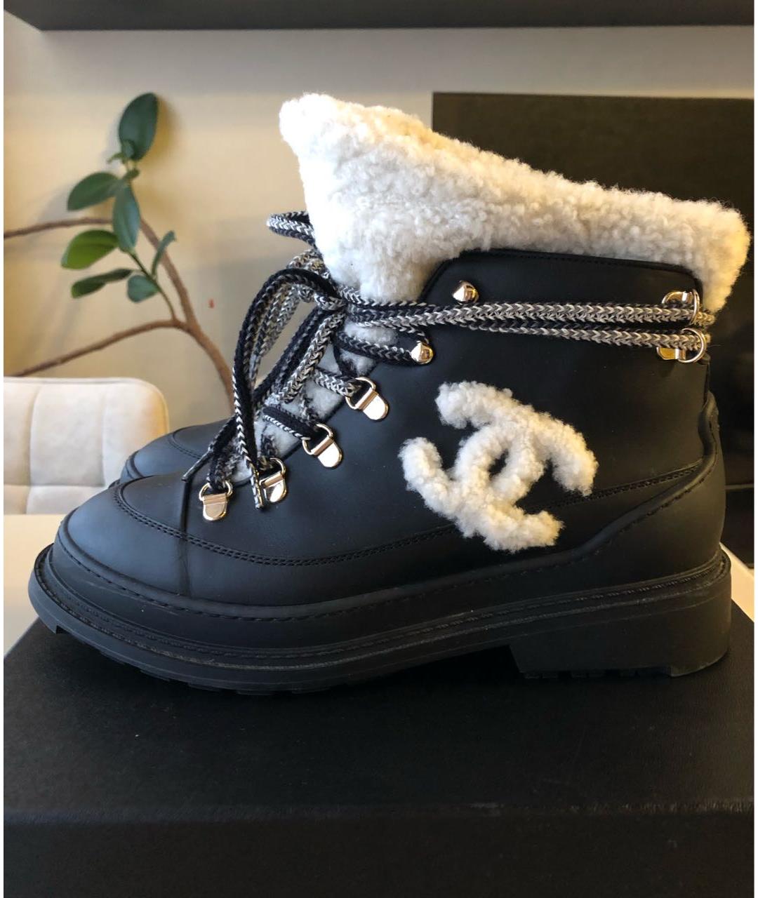 CHANEL Черные кожаные ботинки, фото 9