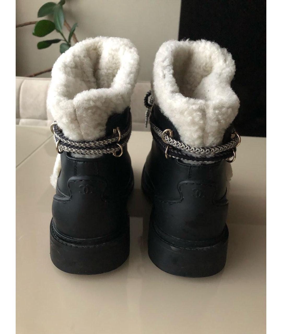 CHANEL Черные кожаные ботинки, фото 4