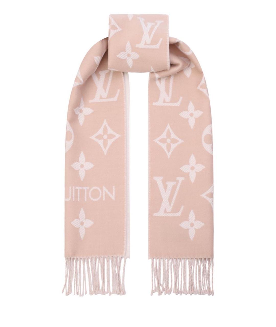 LOUIS VUITTON Розовый шерстяной шарф, фото 1