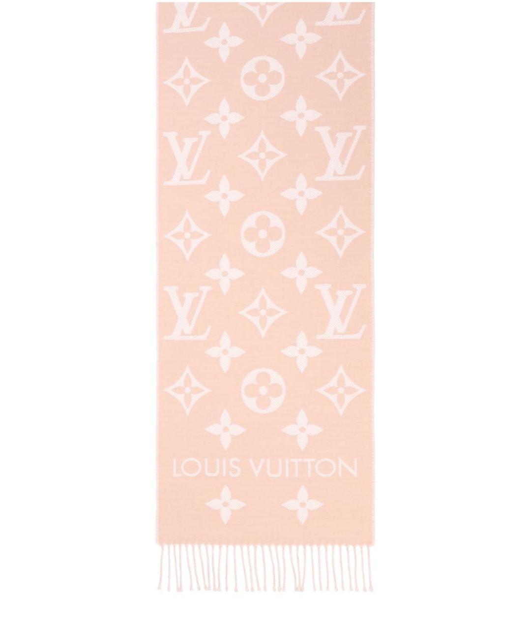 LOUIS VUITTON Розовый шерстяной шарф, фото 2