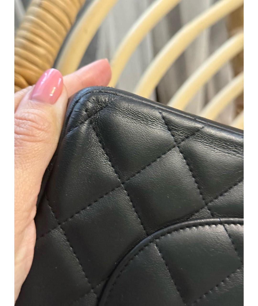 CHANEL Черная кожаная сумка через плечо, фото 8