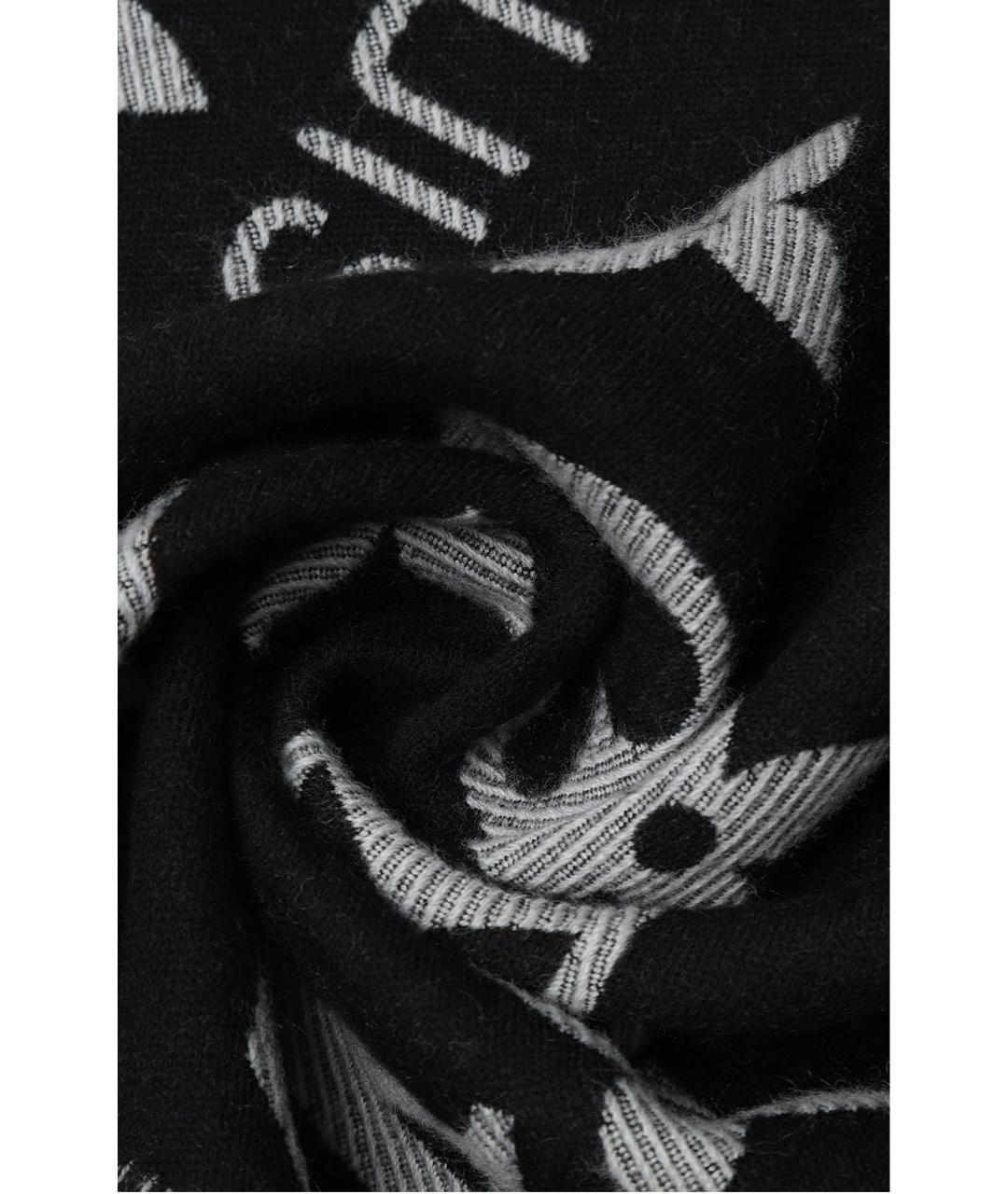 LOUIS VUITTON Черный шерстяной шарф, фото 2