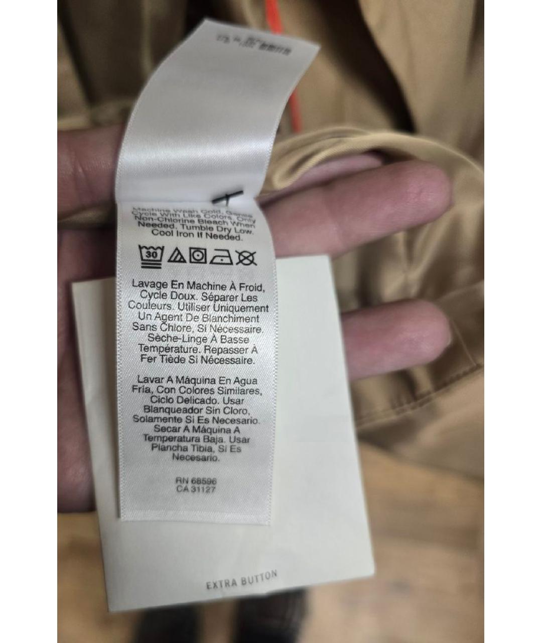 DKNY Бежевый хлопковый тренч/плащ, фото 3