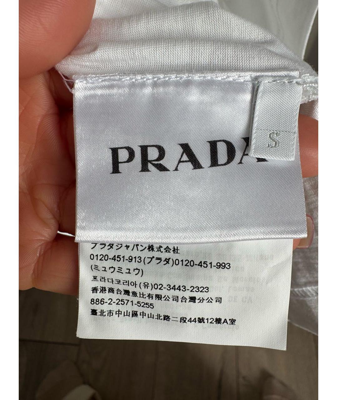 PRADA Белая хлопковая футболка, фото 5