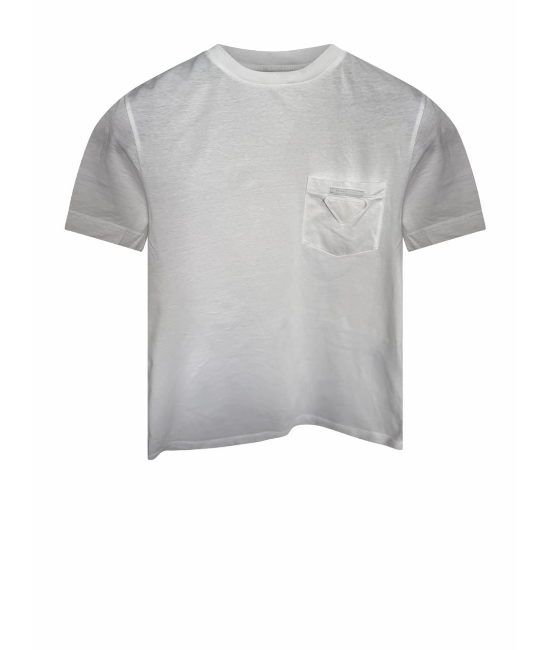 PRADA Белая хлопковая футболка, фото 1