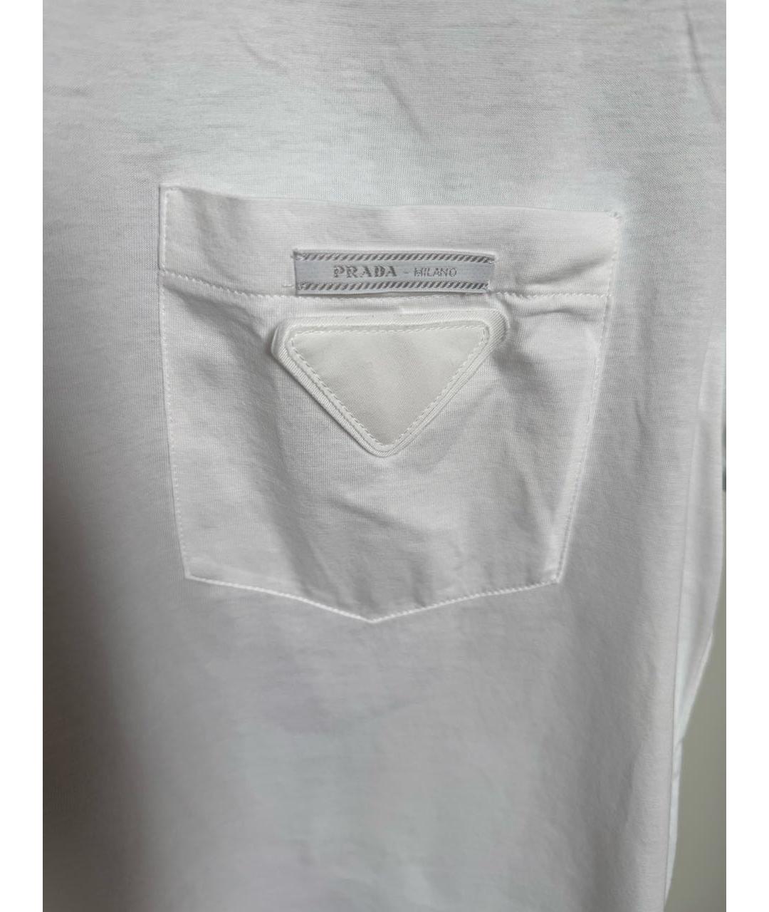PRADA Белая хлопковая футболка, фото 4