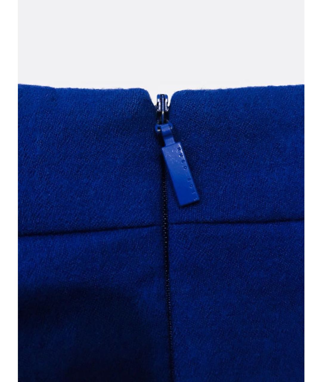 HUGO BOSS Синяя шерстяная юбка мини, фото 7