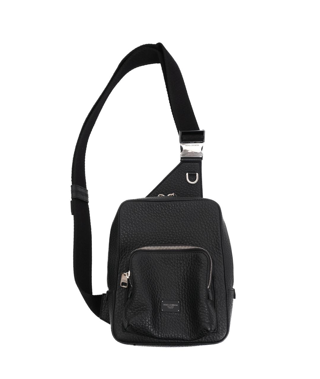 PHILIPP PLEIN Черная кожаная сумка на плечо, фото 1