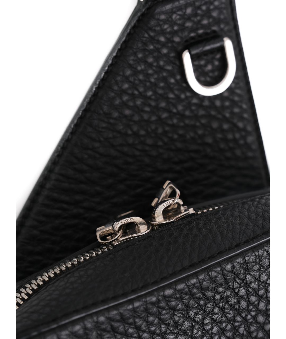 PHILIPP PLEIN Черная кожаная сумка на плечо, фото 6