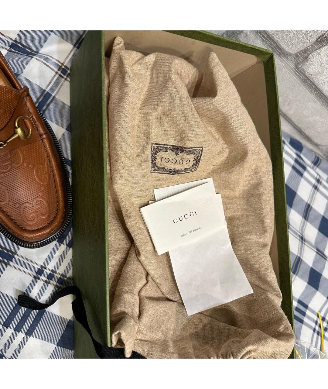 GUCCI Коричневые кожаные лоферы, фото 8