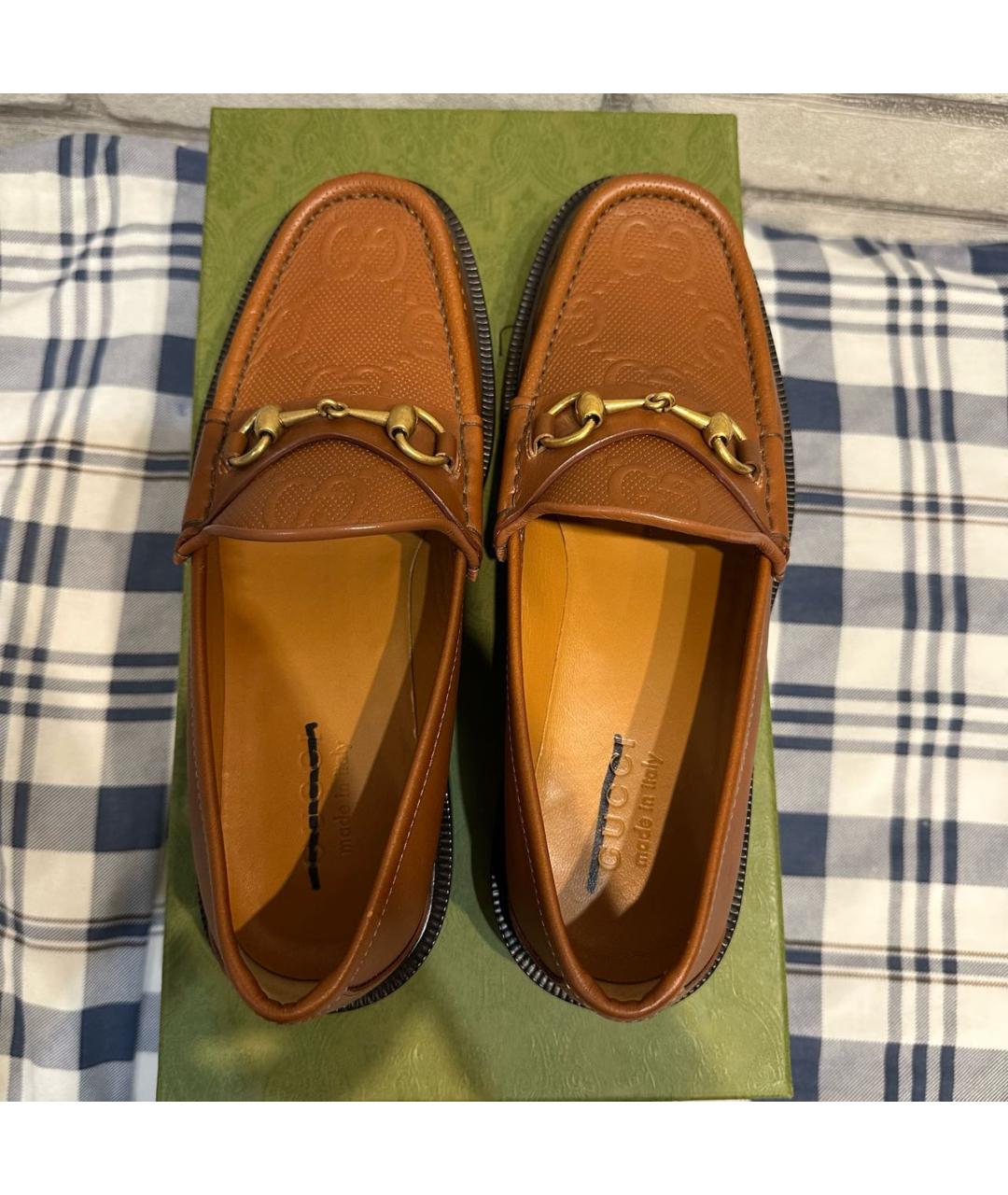 GUCCI Коричневые кожаные лоферы, фото 3