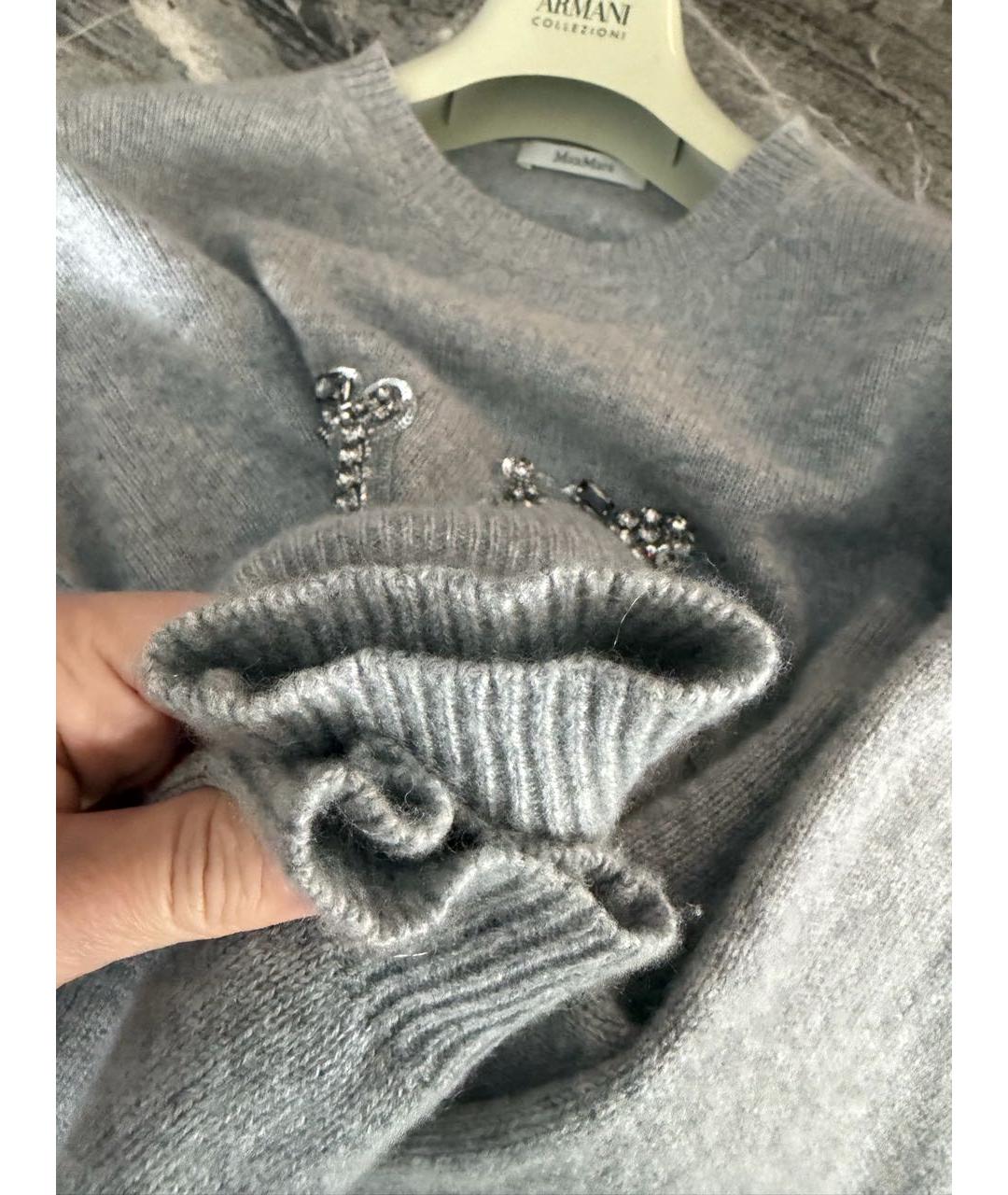 MAX MARA Серый кашемировый джемпер / свитер, фото 5