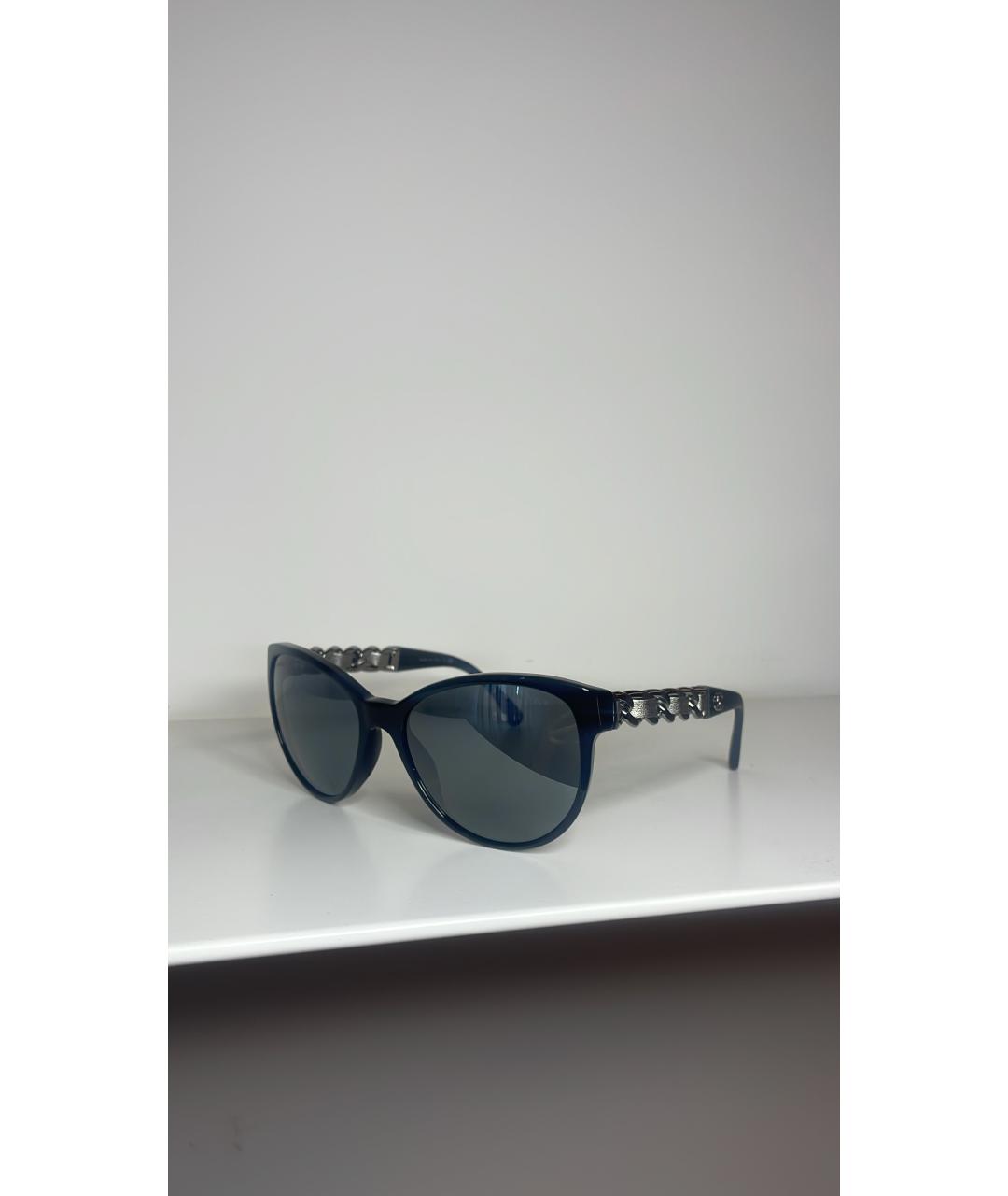 CHANEL Черные пластиковые солнцезащитные очки, фото 3