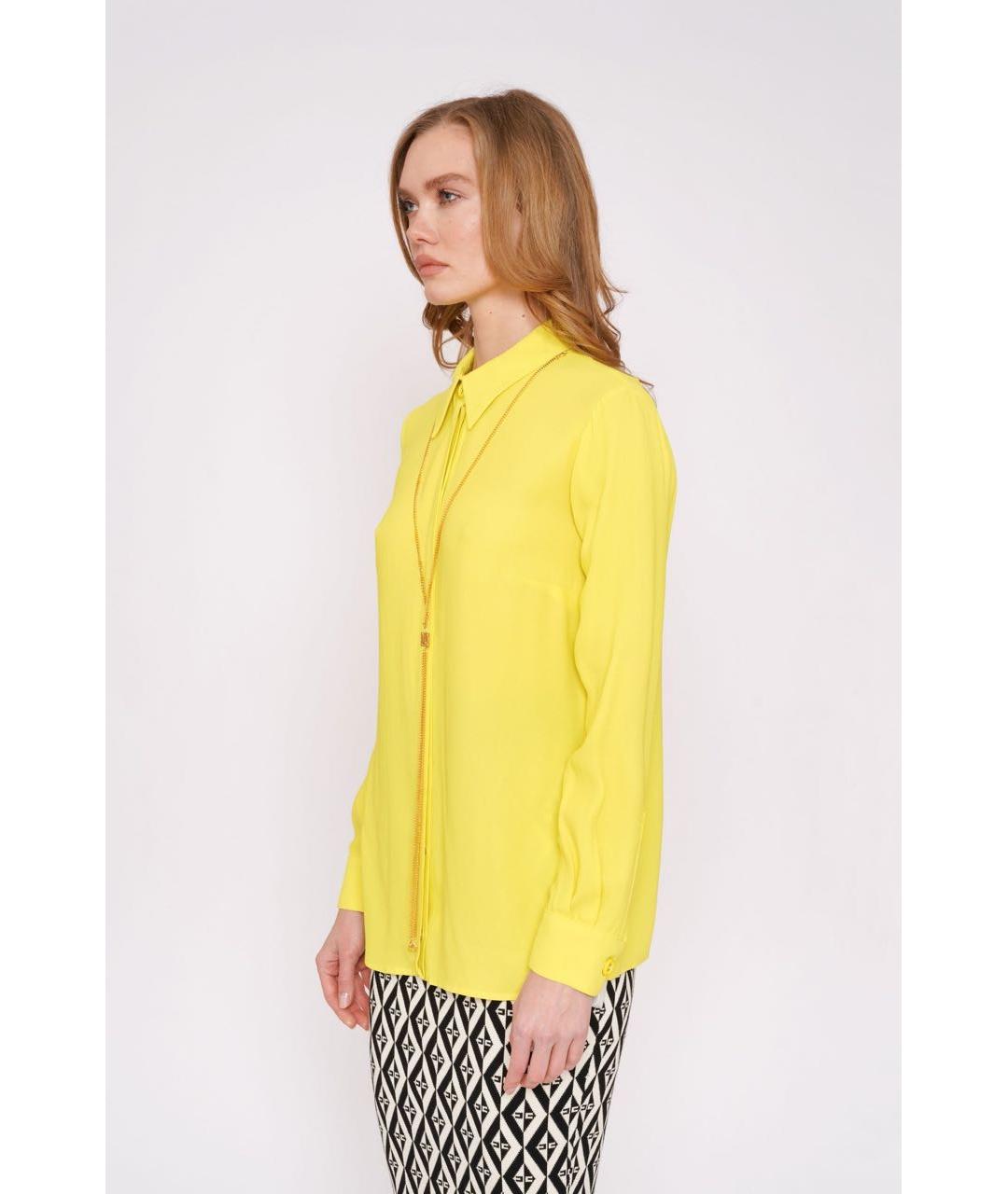 ELISABETTA FRANCHI Желтая вискозная блузы, фото 3