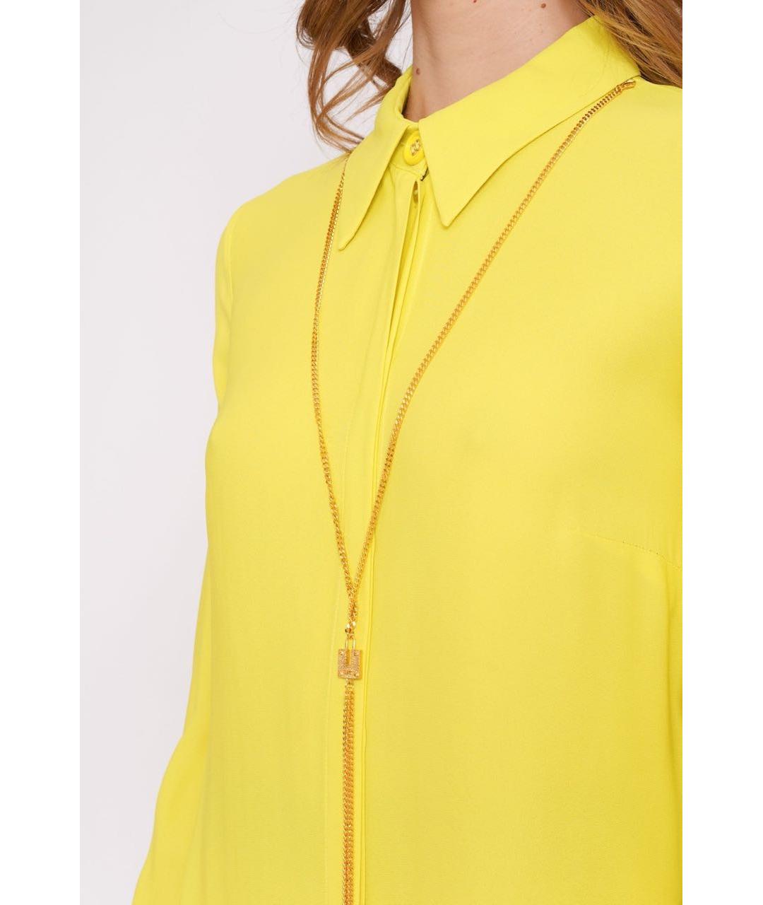 ELISABETTA FRANCHI Желтая вискозная блузы, фото 4
