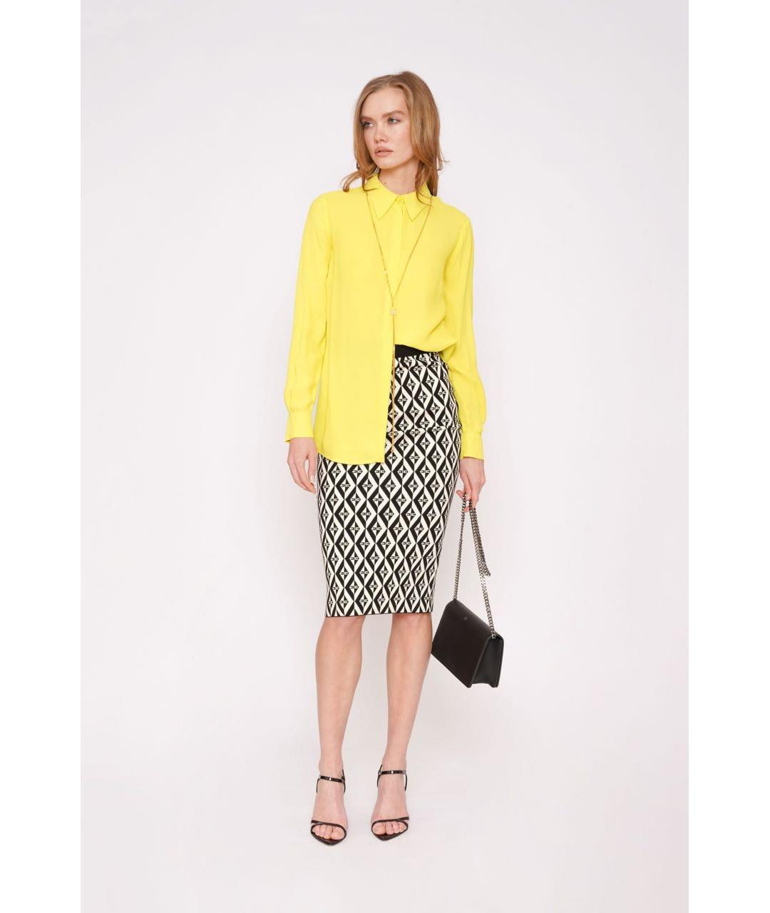 ELISABETTA FRANCHI Желтая вискозная блузы, фото 5