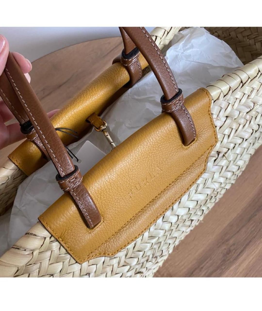 FURLA Бежевая сумка с короткими ручками, фото 5