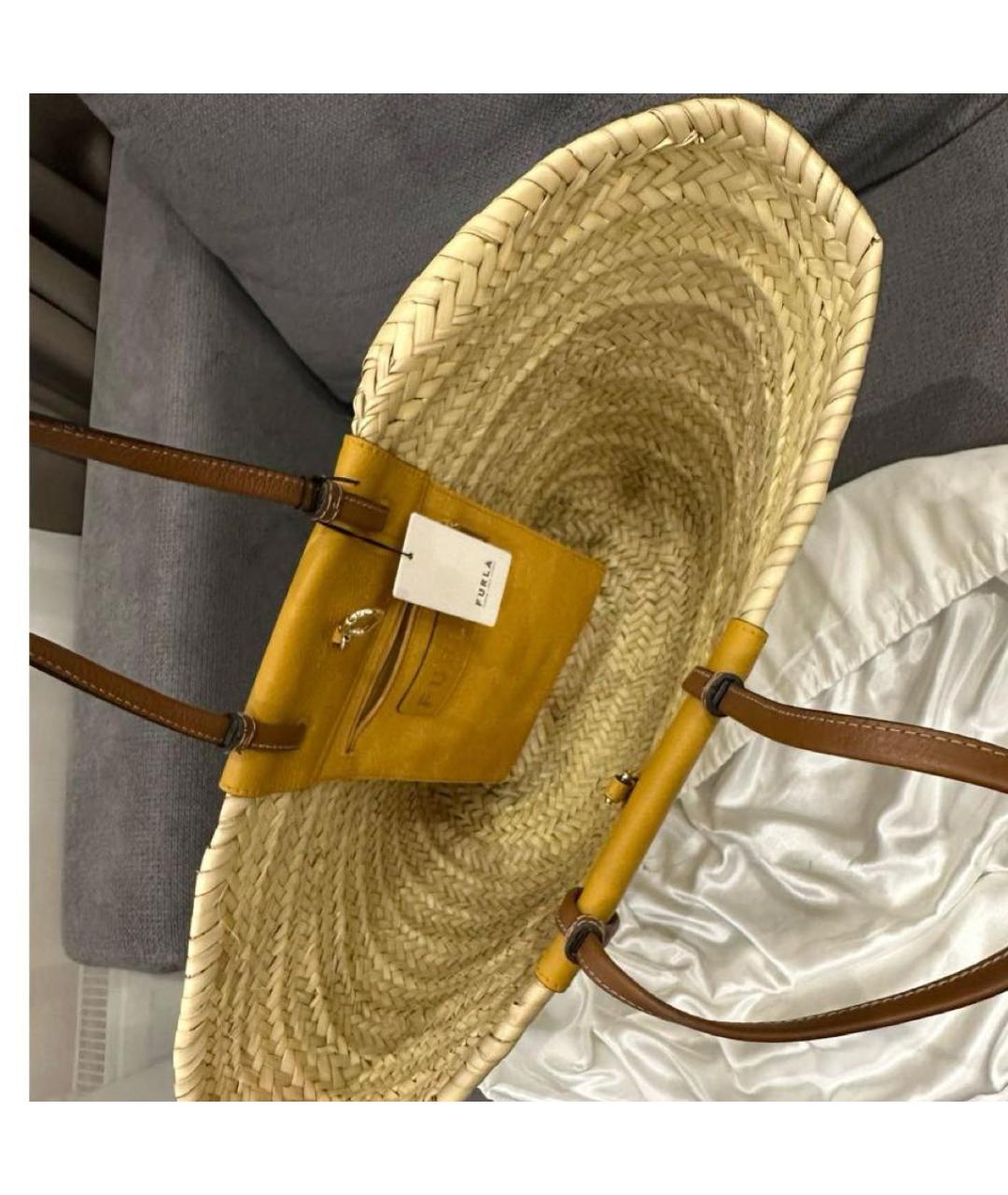 FURLA Бежевая сумка с короткими ручками, фото 7